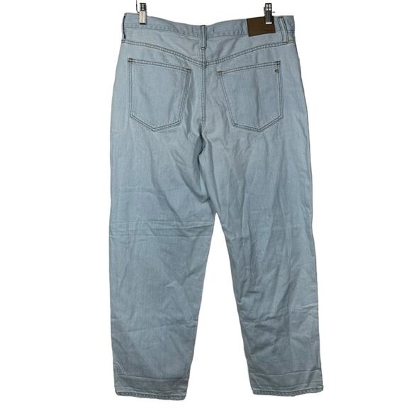 Madewell The Slouchy Boyjean  Distressed Light Wash Size 29 Petite - Picture 6 of 13